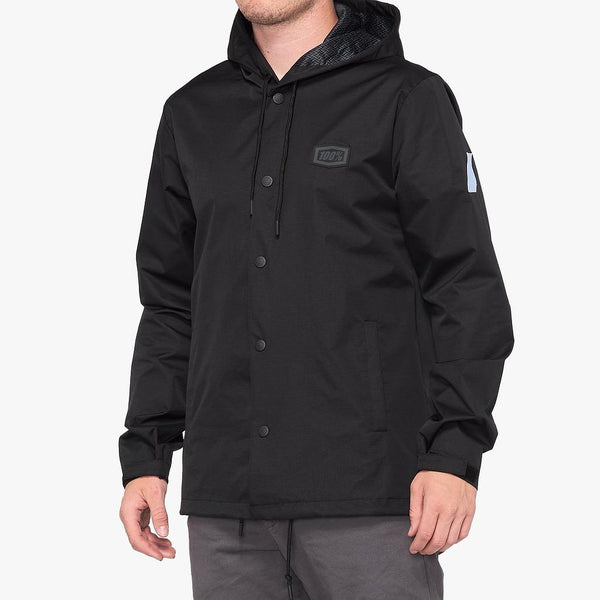 APACHE Hooded Snap Jacket Black